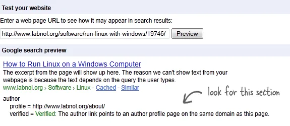 rich snippets for author