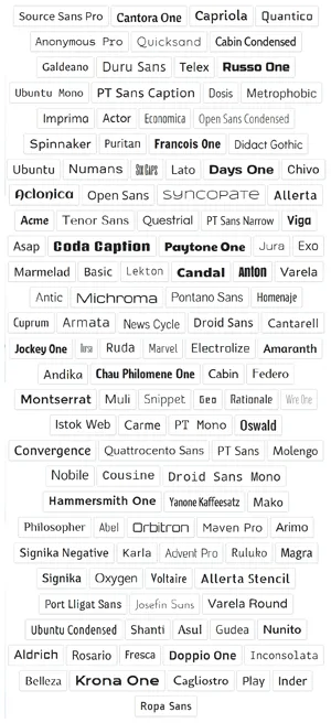 Sans Serif Google Fonts