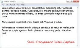 Semi-Transparent Screen Capture