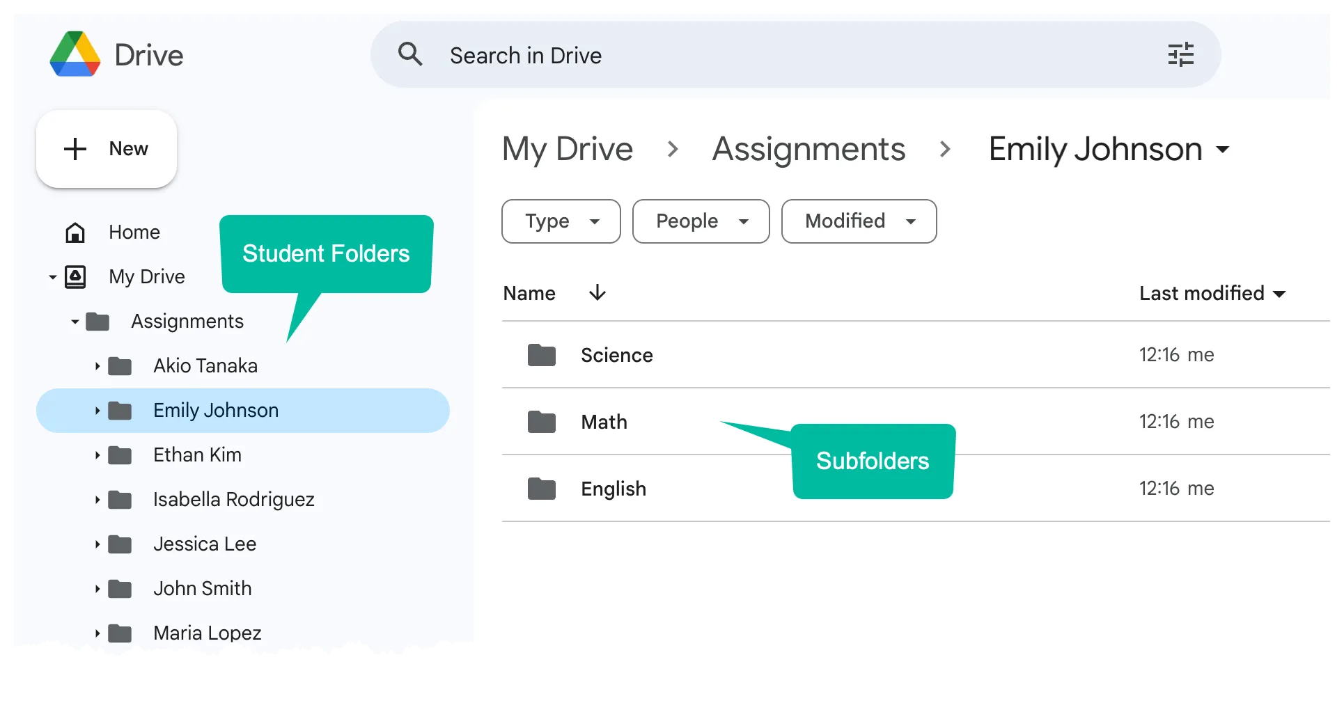 Create Drive Folder Structure