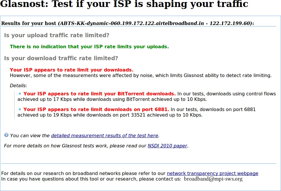 ISP Traffic Report