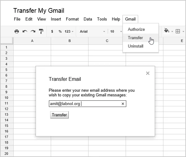 Transfer Gmail