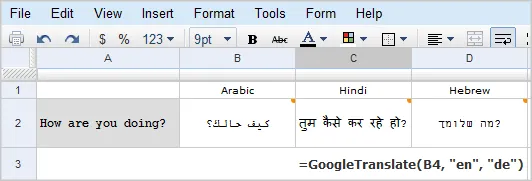 translate spreadsheet cells