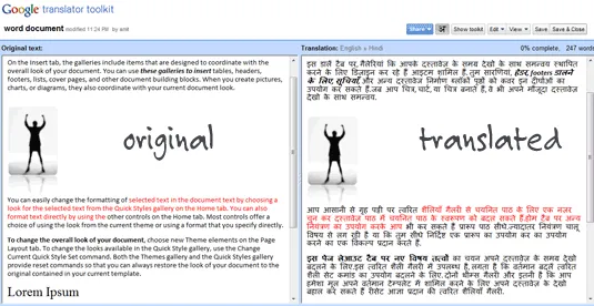 google document translator