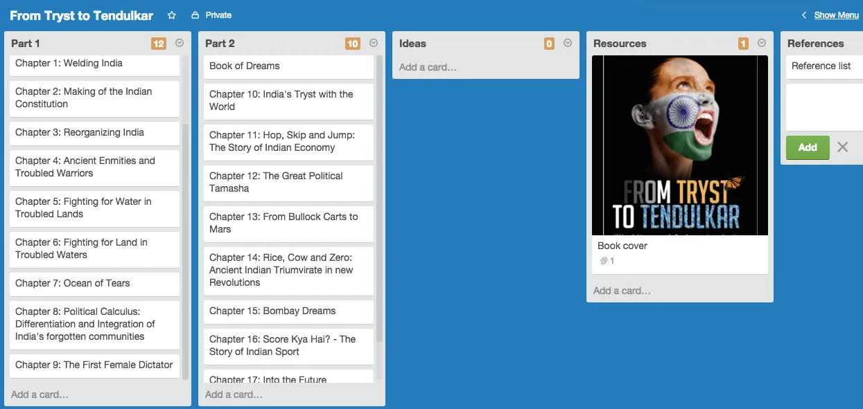 Book Writing with Trello