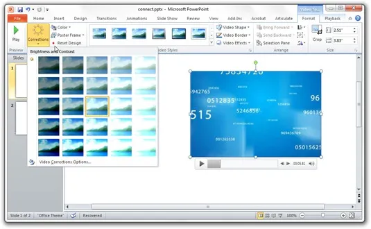 correct video in powerpoint