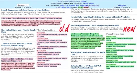 web page comparison