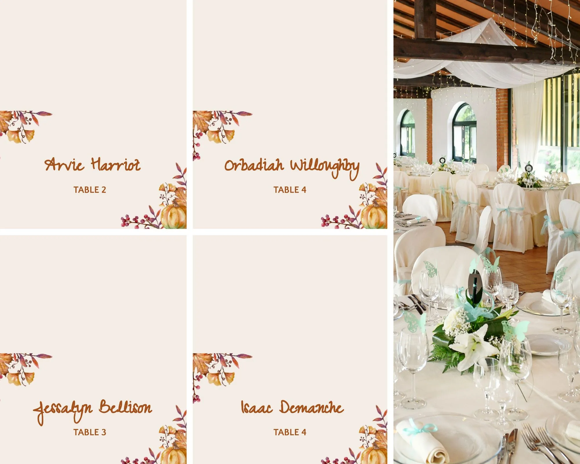 Personalized Wedding Place Cards