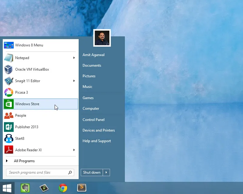 Windows 8 Start Menu