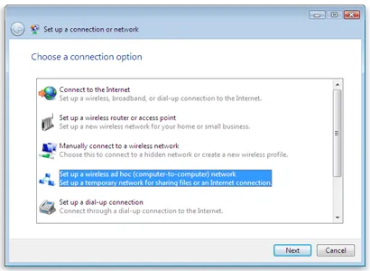 create wireless ad hoc network