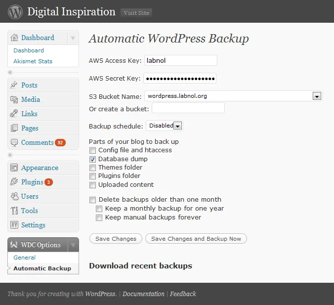 wordpress backup plugin