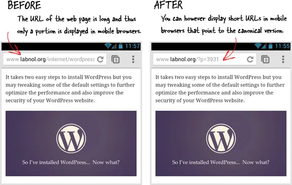 Short URLs for Mobile