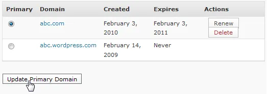 Update Primary Domain in WordPress