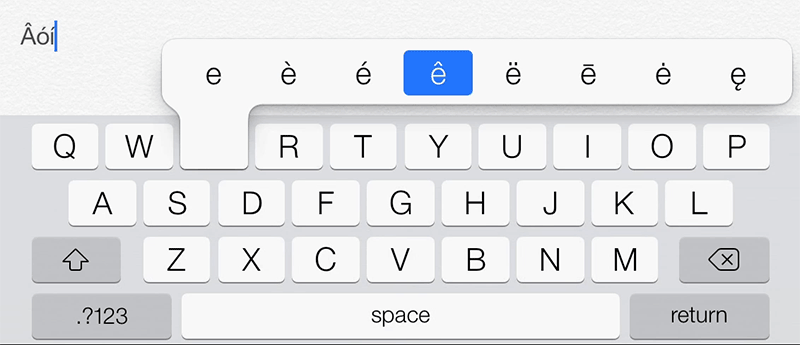 how to add an e with an accent mark on keypad