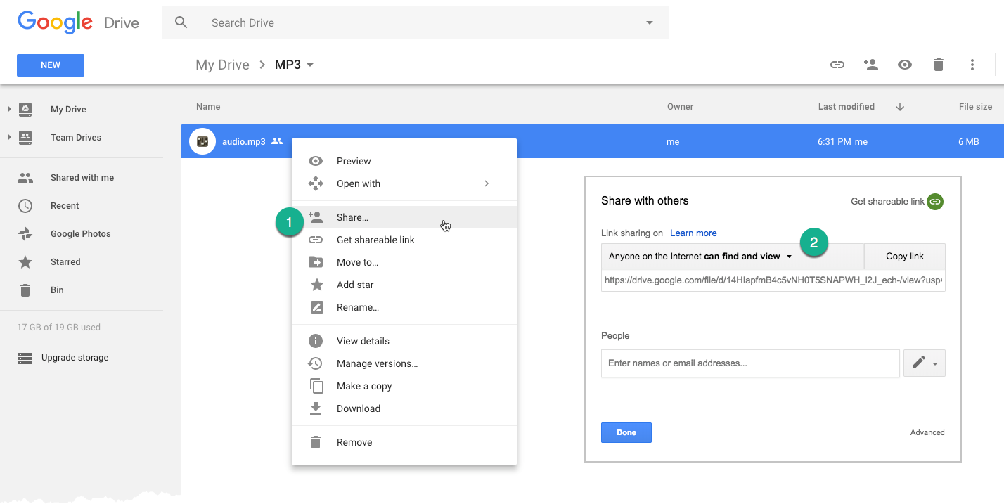 How To Embed MP3 Audio Files In Web Pages With The Help Of Google Drive 